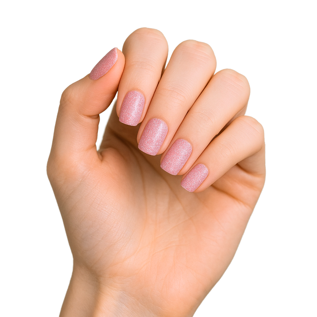 Ivy & Ash - Wholesale Nail Art/Decal - Pretty in Pink Shimmer | Light Baby Pink Glitter Nail Wraps2