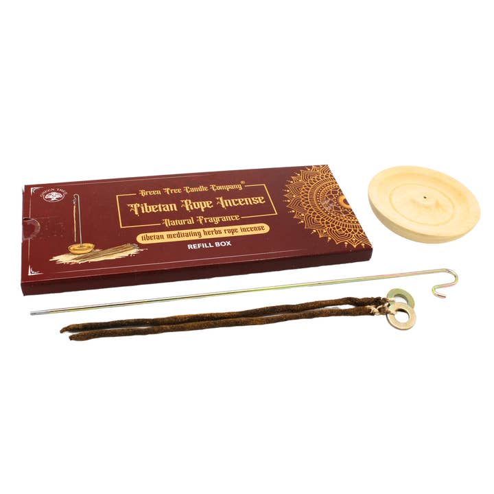 Green Tree - Wholesale Incense - Green Tree Rope incense with holder Tibetan Meditating Herb2