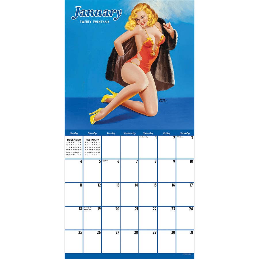 TF Publishing - Paper Goods - Wholesale Calendar - 2026 PinUps Wall Calendar2