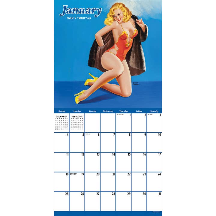 TF Publishing - Paper Goods - Wholesale Calendar - 2026 PinUps Wall Calendar2