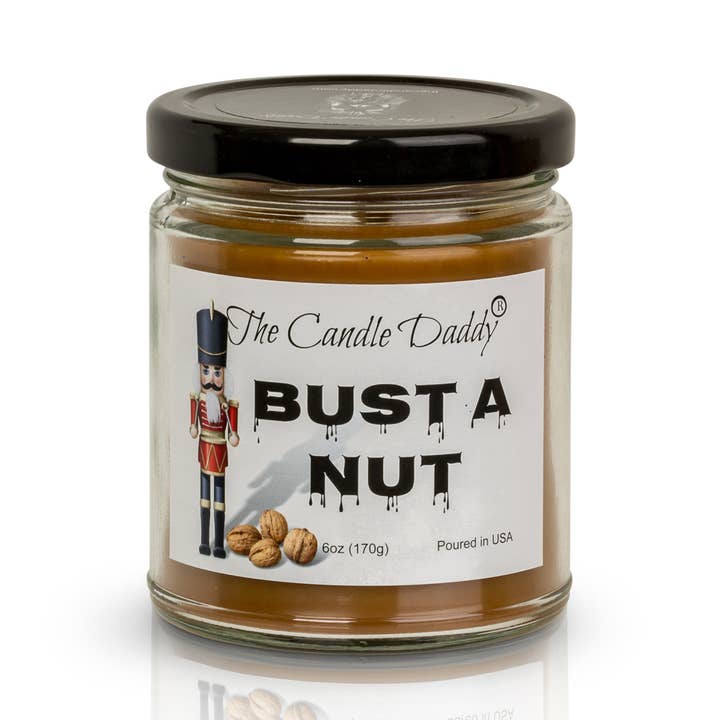The Candle Daddy - Wholesale Jar/Filled Candle - Bust A Nut Holiday Candle - Funny Christmas Candle Gift
