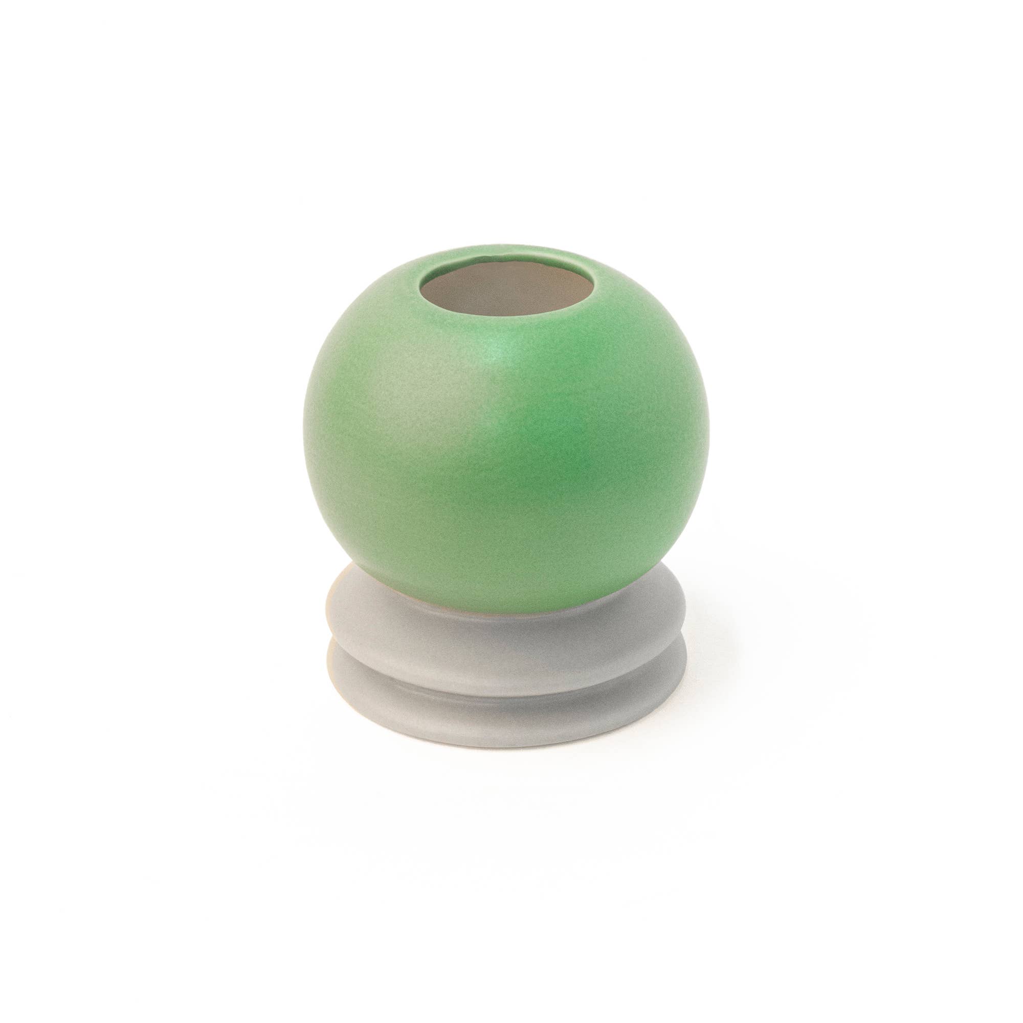 Helio Ferretti - Wholesale Vase - CERAMIC VASE MEDIUM GREEN BALL - HAND PAINTED HF2