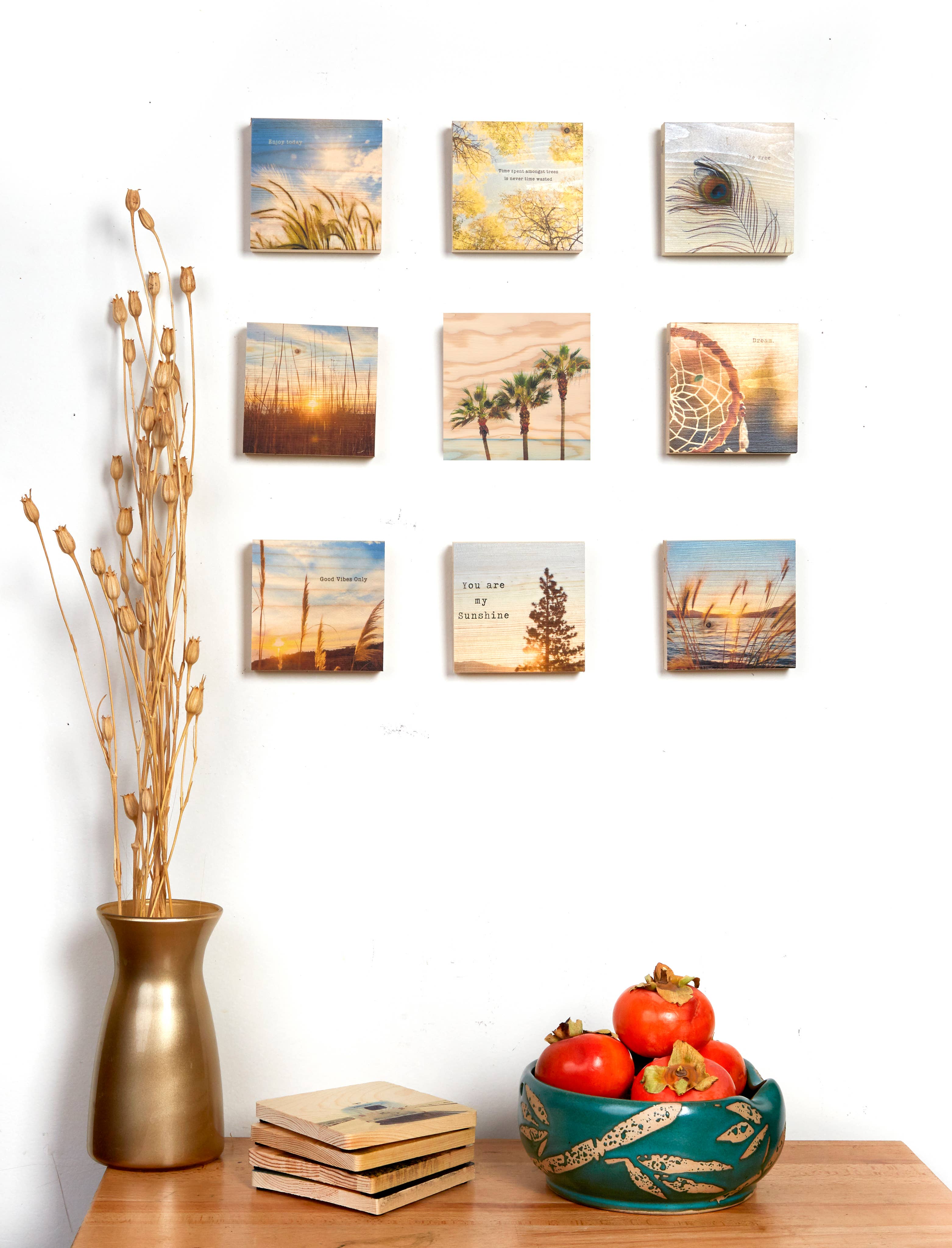 Lancaster Wood Prints - Wholesale Art Print - 3x3 SoCal Palms1