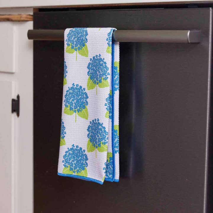 rockflowerpaper – wholesale Tea towel – HYDRANGEA BLUE blu Kitchen Tea Towel
