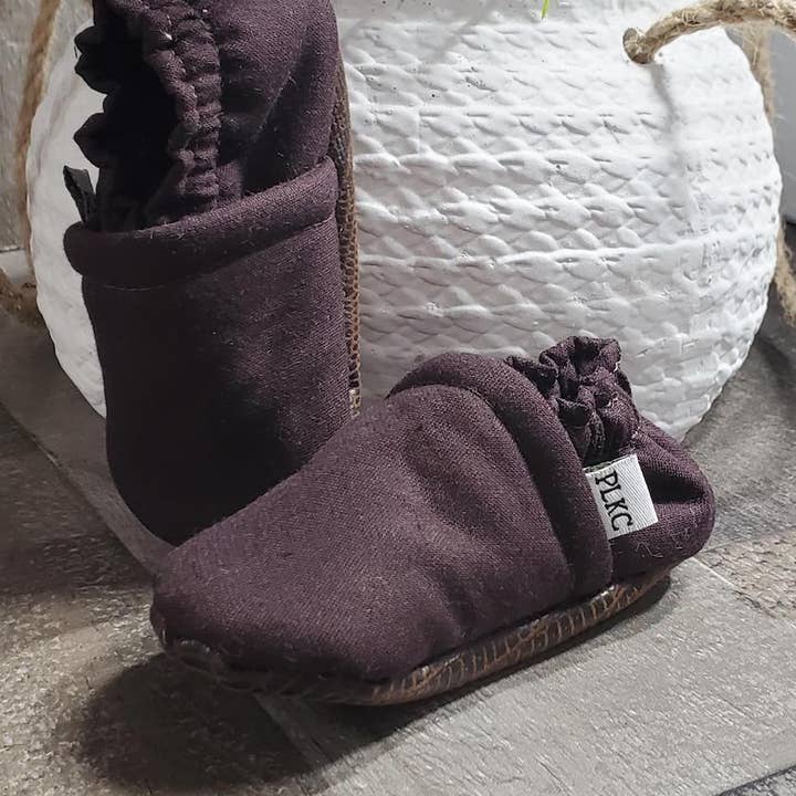 PLKC Chocolate Solid Moccasin for wholesale by Piper Lane Kids Co