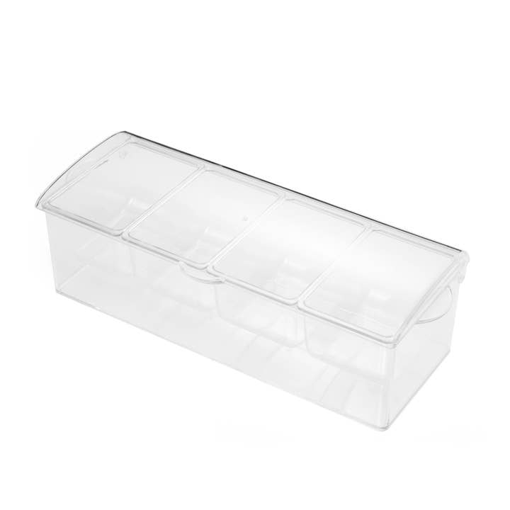 Fox Run Brands - Wholesale Serving Tray - Outset Clear Bar Garnish Caddy and Tray, 6.5” x 16.25” x 5”