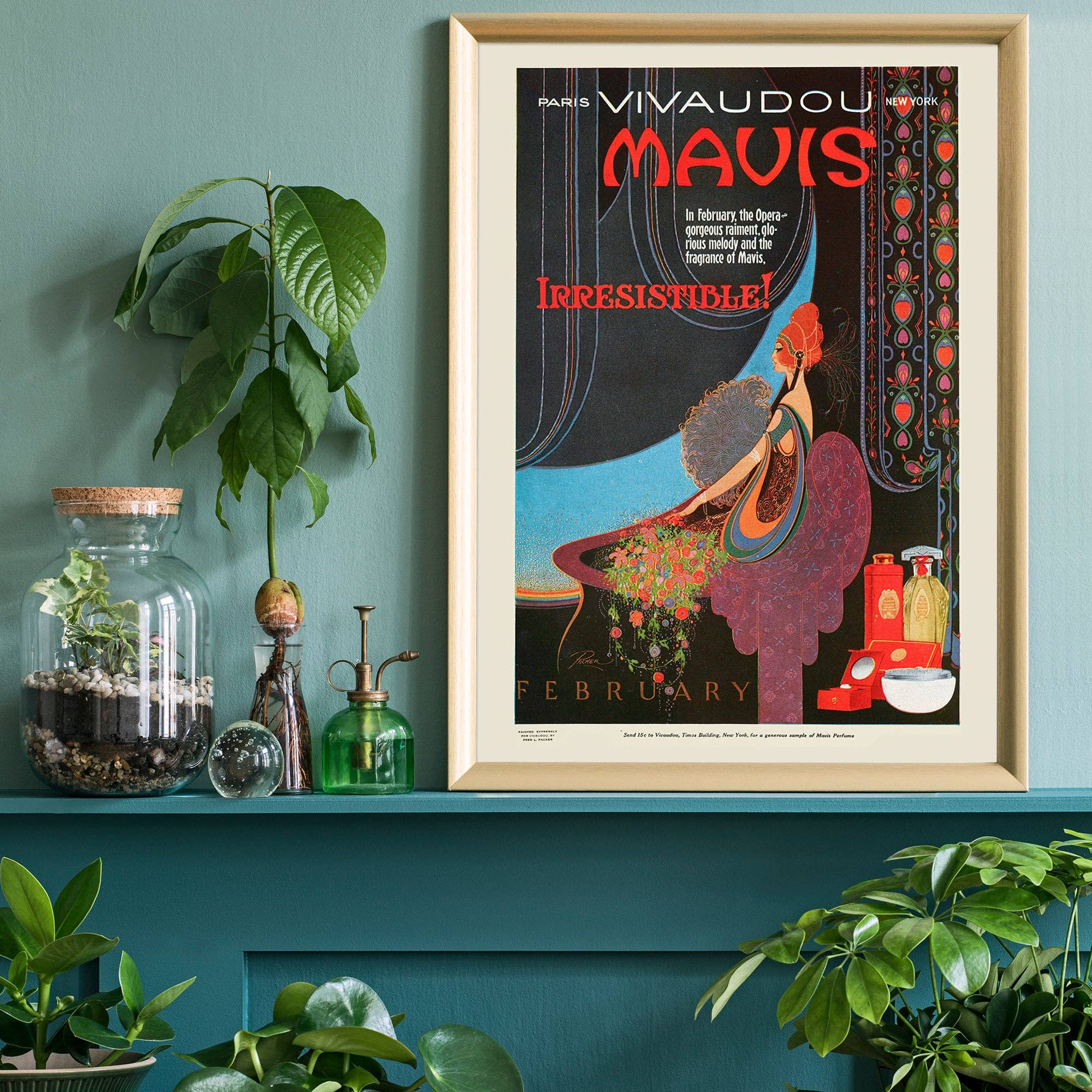 Ink & Drop - Wholesale Poster - Vivaudous’s Mavis, Irresistible 1920 perfume poster1