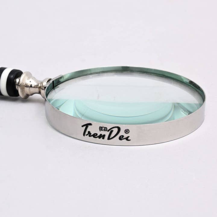 ExpoBazaar – wholesale Magnifying glass – Magnifying Glass with Black & White Stripes Resin Handle4