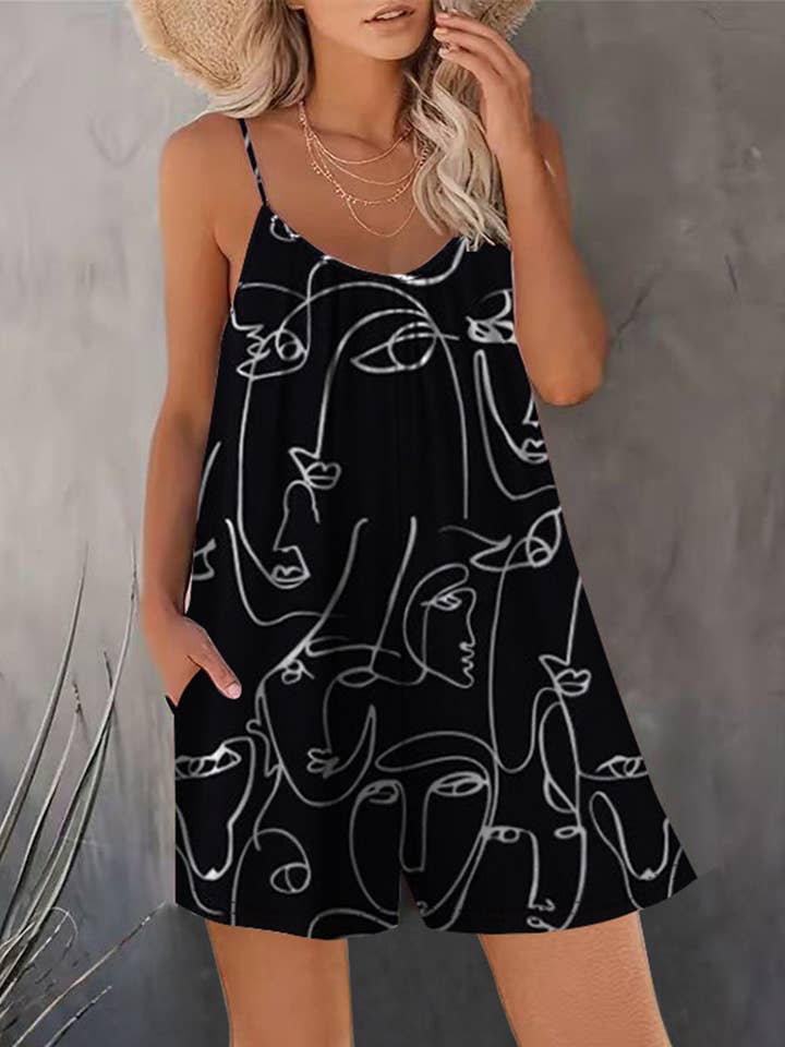 Floral Spaghetti Strap Romper for wholesale by EmberLoom