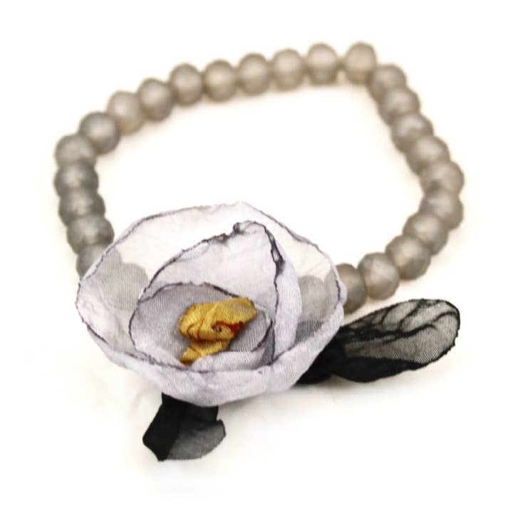 Crystal and Flower Stretch Bracelet -The Classics Collection- B1-968 for wholesale by LIZOU