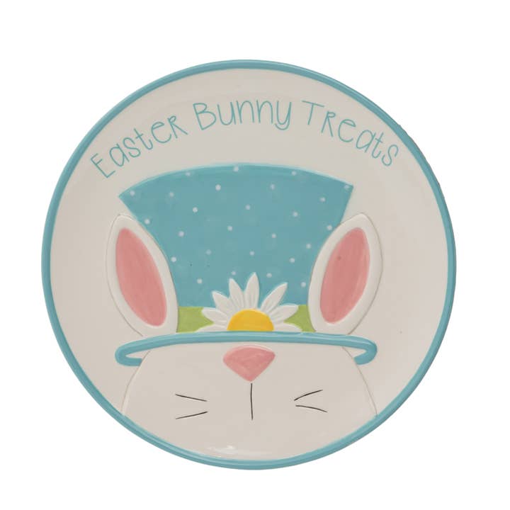 Transpac - Wholesale Platter - CLOSEOUT Bright Easter Treat Platter Ceramic Serving Dish