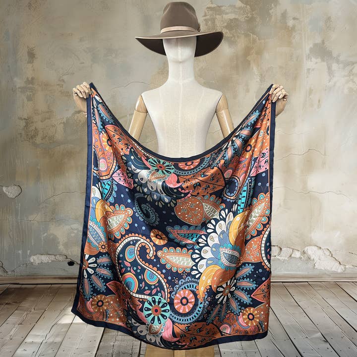 Paisley Bouquet in Navy Wild Rag for wholesale by Eliza Singer