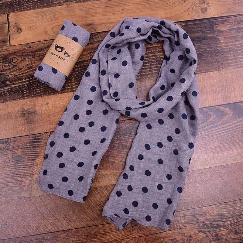 KiddieKickz - Wholesale Scarf - Kids - Children's Printed Dot Cotton and Hemp Warm Scarf2
