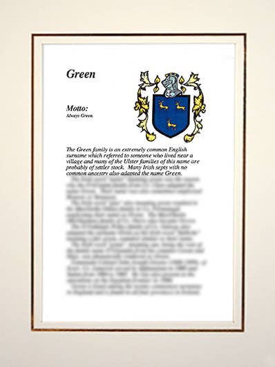 Green for wholesale by Family Histories