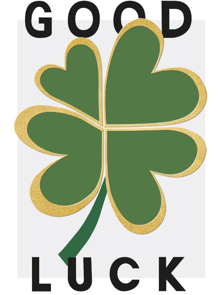 GOOD LUCK CLOVER GREETING CARD RACHEL ELLEN for wholesale by Notes & Queries, Inc.
