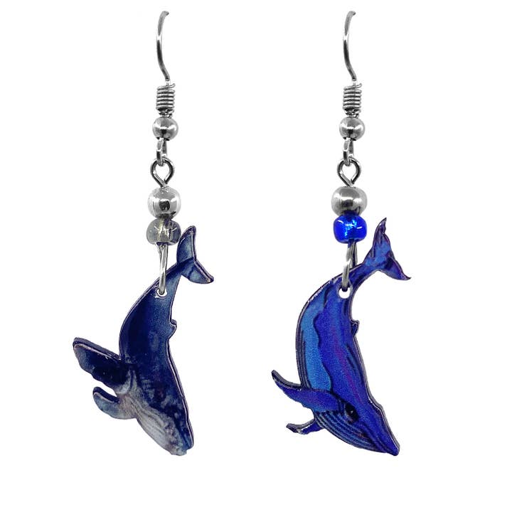 Acrylic Whale Sea Animal Dangle Earrings for wholesale by Pichincha