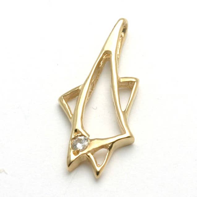 14k Yellow gold Diamond Jewish Star of David Pendant for wholesale by Bareket Fine Jewelry