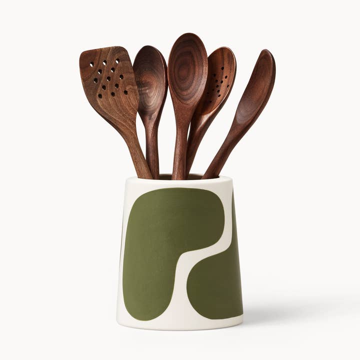 Utensil Crock - Meadow Color Block for wholesale by Franca