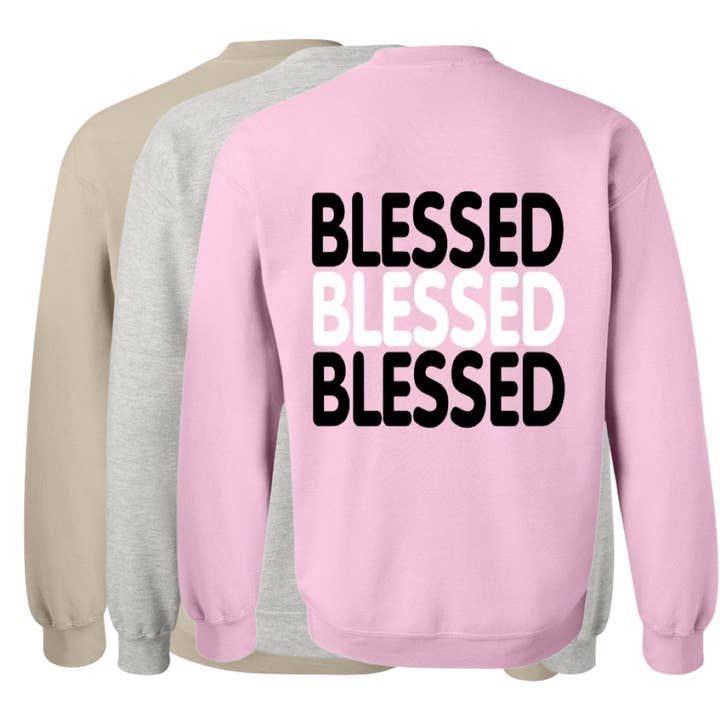 Adult Crewneck Sweatshirt BLESSED for wholesale by OURHHAUS