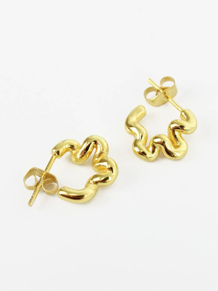 WIGGLE GOLD SMALL EARRINGS for wholesale by My Doris