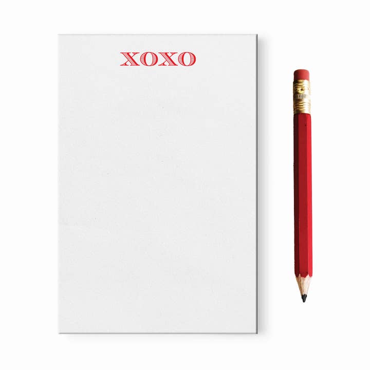 Valentine Gift Mini XOXO Notepad with Red Pencil for wholesale by Idea Chic
