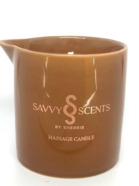 Massage Candle for wholesale by Savvy Scents by Sherrie