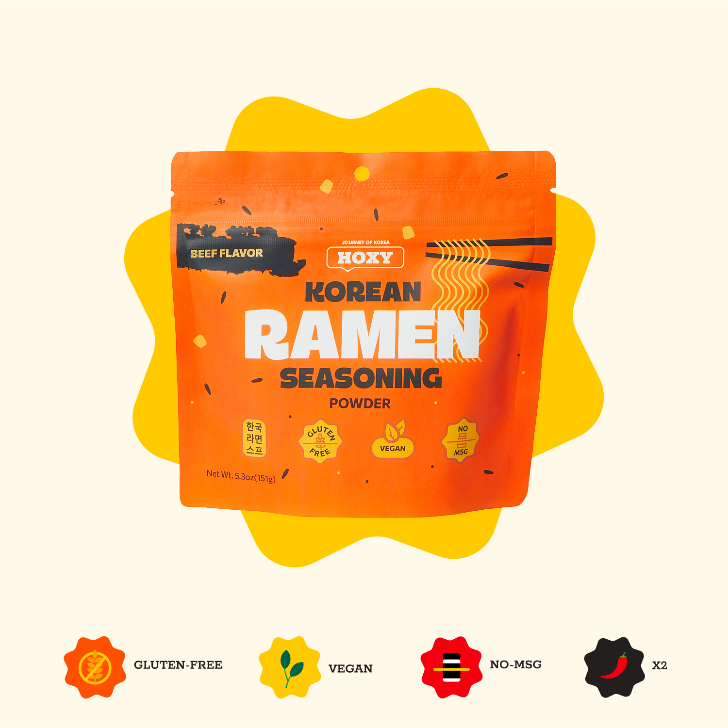 HOXY™ Korean Seasoning Powders - Wholesale Ramen - HOXY™ Ramen Seasoning Beef Flavor No-MSG (Korean)3