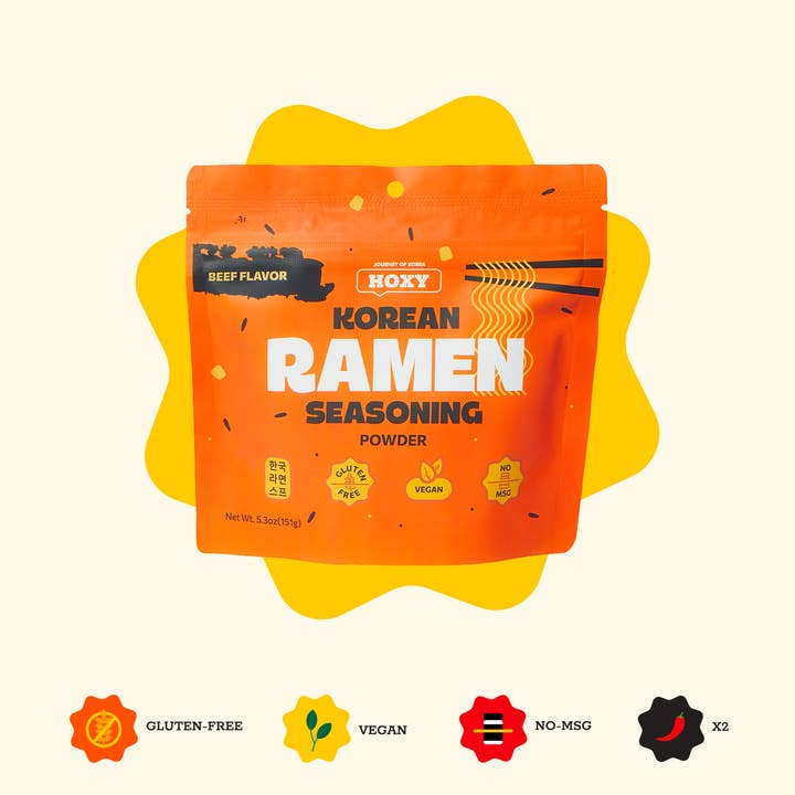 HOXY™ Korean Seasoning Powders - Wholesale Ramen - HOXY™ Ramen Seasoning Beef Flavor No-MSG (Korean)3