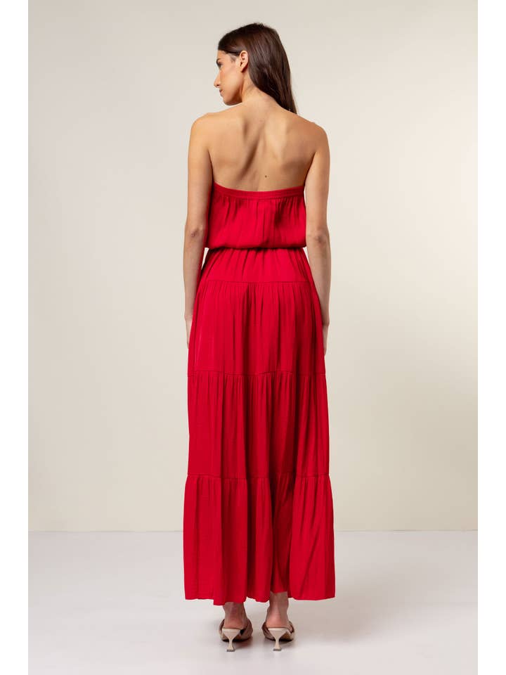 Naked Zebra - Wholesale Dress - Women's - Maxi Tiered Tube Dress With Elasticized Waist