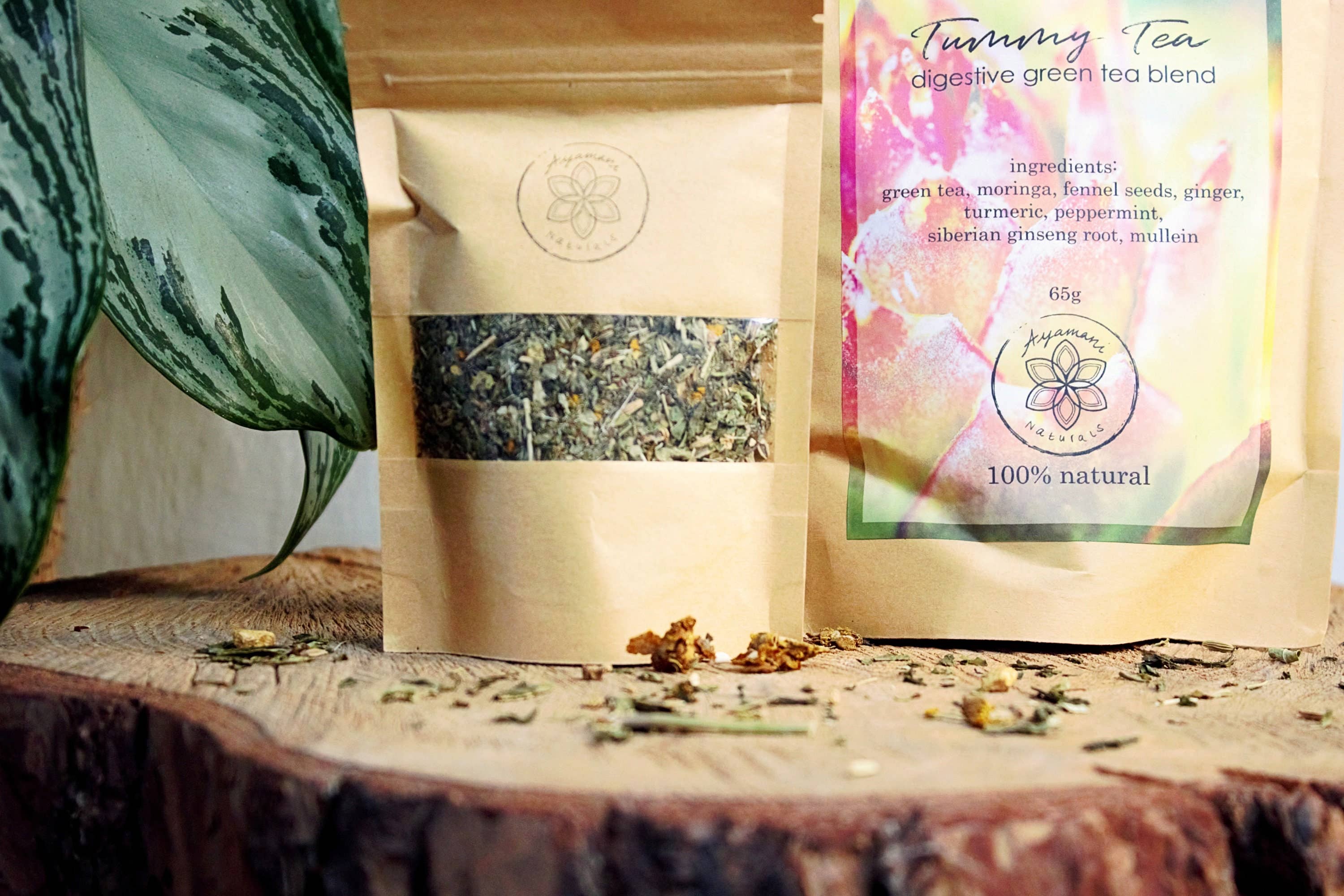 Ayamani Naturals – Chá solto por atacado – Mistura de Ervas Digestivas de Chá de Barriga com Moringa e Ginseng5