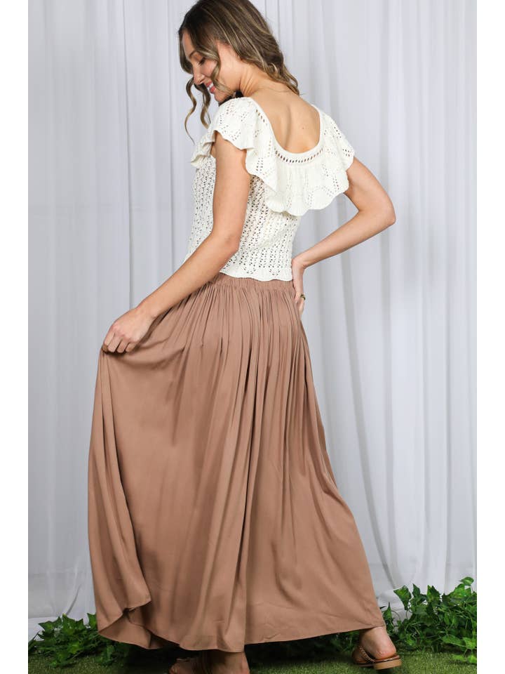 Vine & Love - Wholesale Skirt - Women's - Casual Maxi Flowy Bohemian Renaissance Long Skirt VS8294012