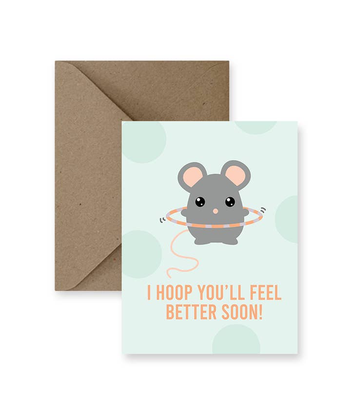 IMPAPER - Wholesale Get Well Card - I Hoop You’ll Feel Better Soon Greeting Card0