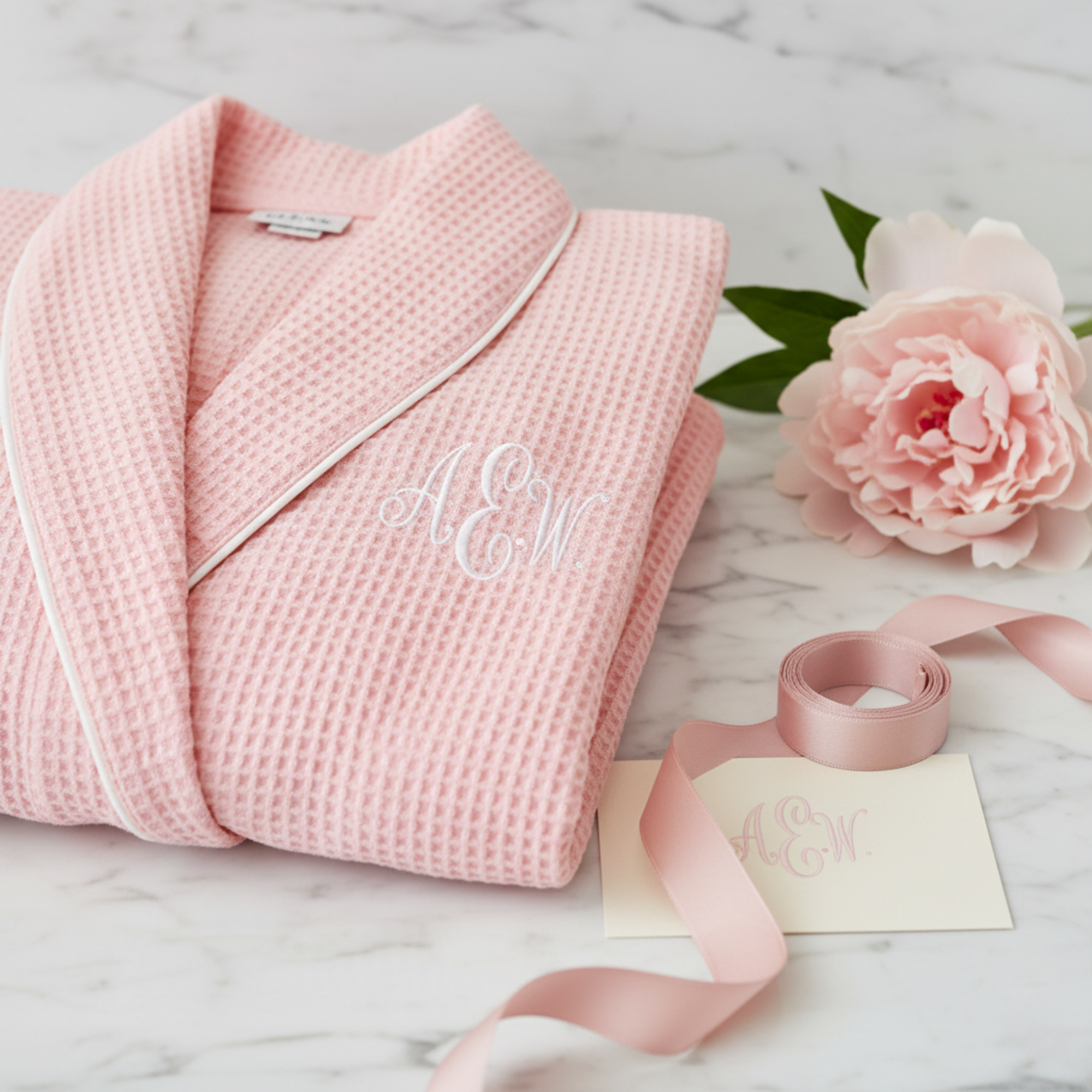 Lotus Linen – Engroshandel Morgenkåbe - Dame – Kvinders lette badekåbe med waffle-tekstur og kantbånd – spa-komfort12