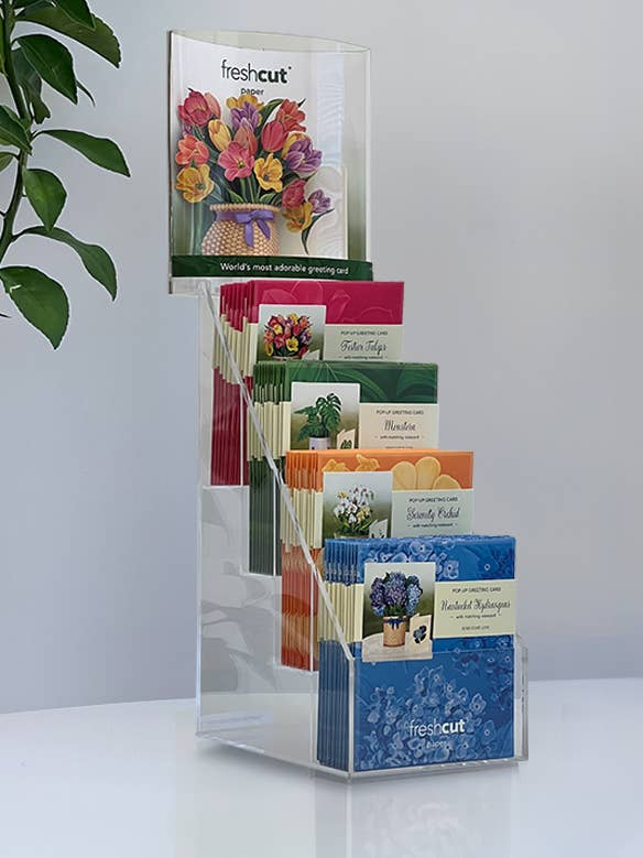 Mini 4 Tier Acrylic Display - DISPLAY ONLY for wholesale by FreshCut Paper LLC