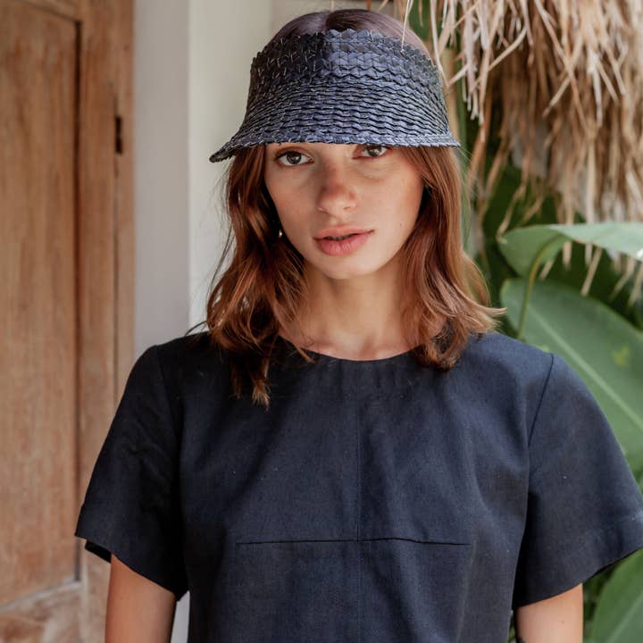 Village Thrive - Wholesale Visor - Women's - Rattan Sun Visor in Black