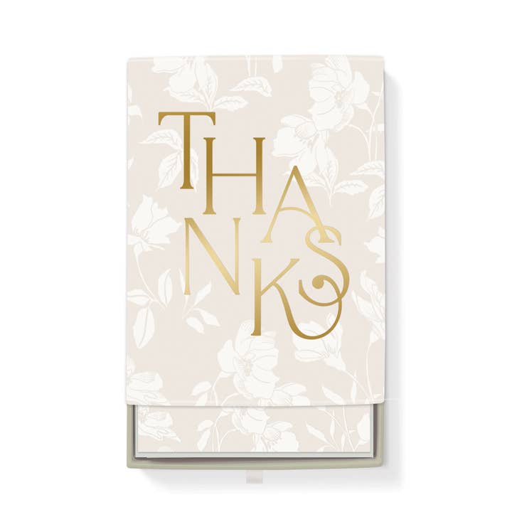 FLEUR THANKS NOTE CARD SET OF 12 for wholesale by Fringe Studio