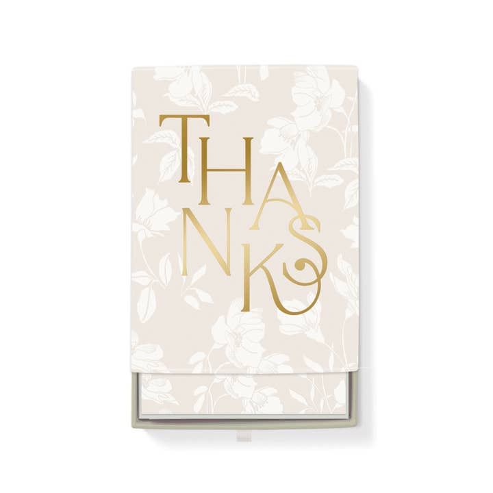 FLEUR THANKS NOTE CARD SET OF 12 for wholesale by Fringe Studio