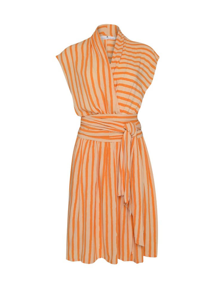 VESTIDO CORTO THE POINT, A RAYAS ANARANJADAS para venta al por mayor de State of Georgia