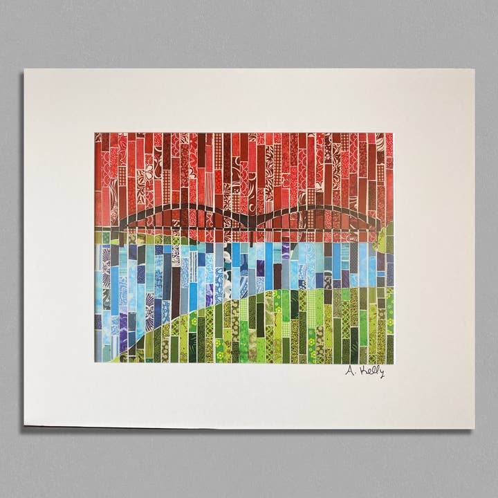 Memphis Bridge Tiled (red) matted print 11x14 for wholesale by AnnaMade Designs