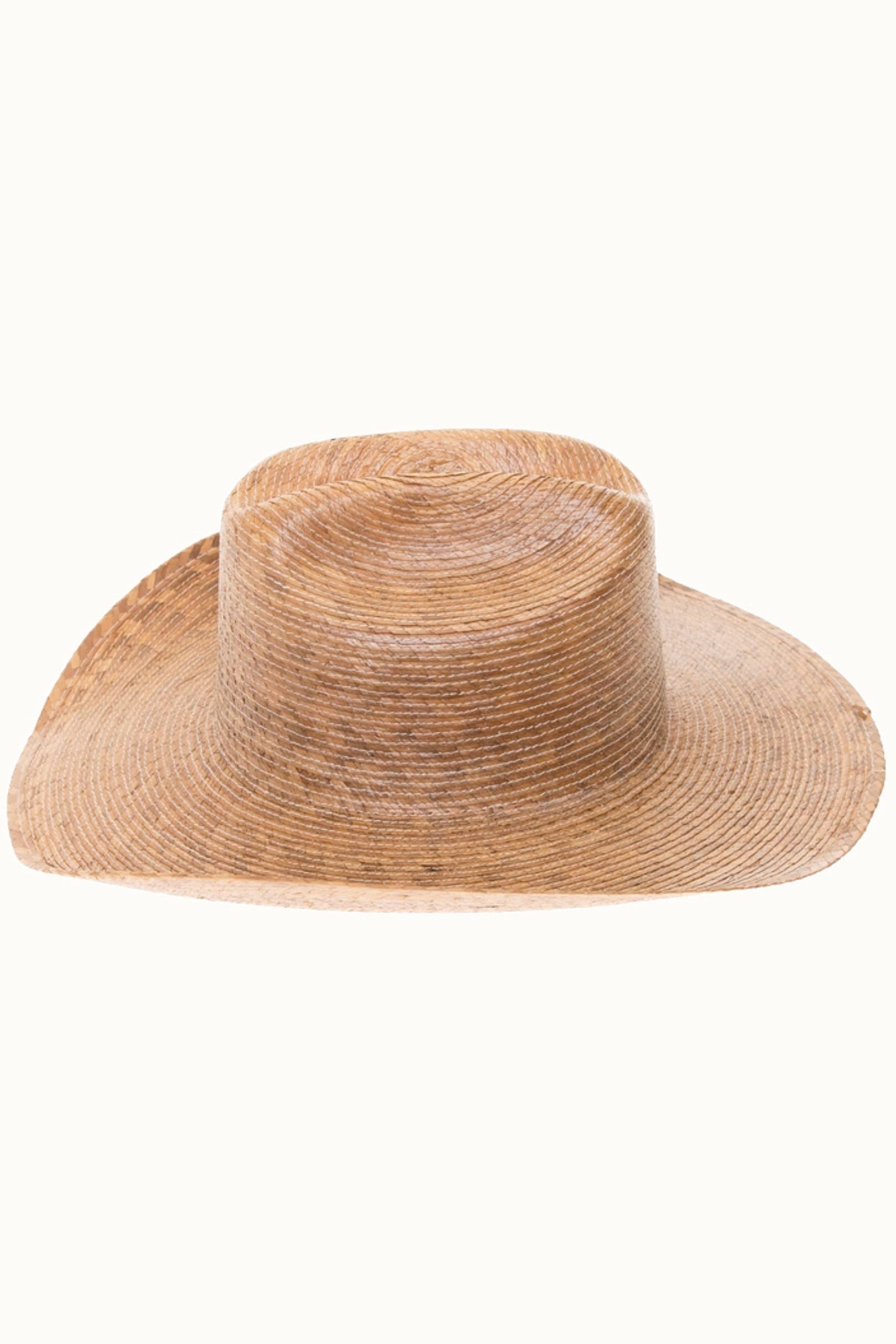 Olive & Pique - Vente Chapeau de paille – femme - Chapeau de cowboy occidental en feuille de palmier fait à la main, UPF 50+, élastique OSFM1