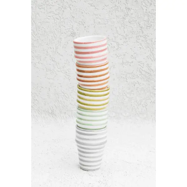 High crafty – wholesale Coffee mug – Striped Baldi Ceramic Mug – Gray Handmade Moroccan Cup  Mult1