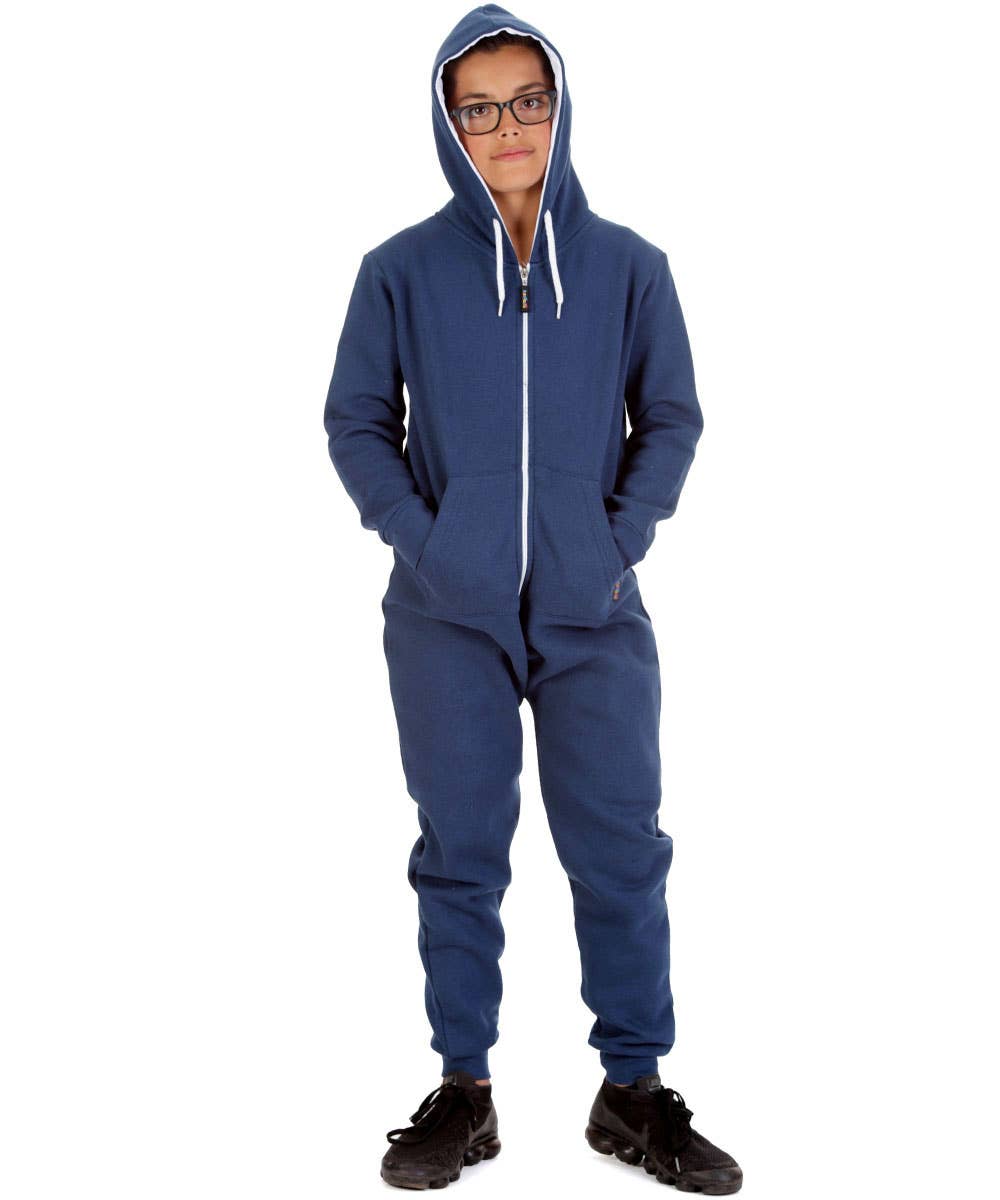 Trendy Toggs Kids Navy Blue Zip Up Onesie for wholesale on Faire1