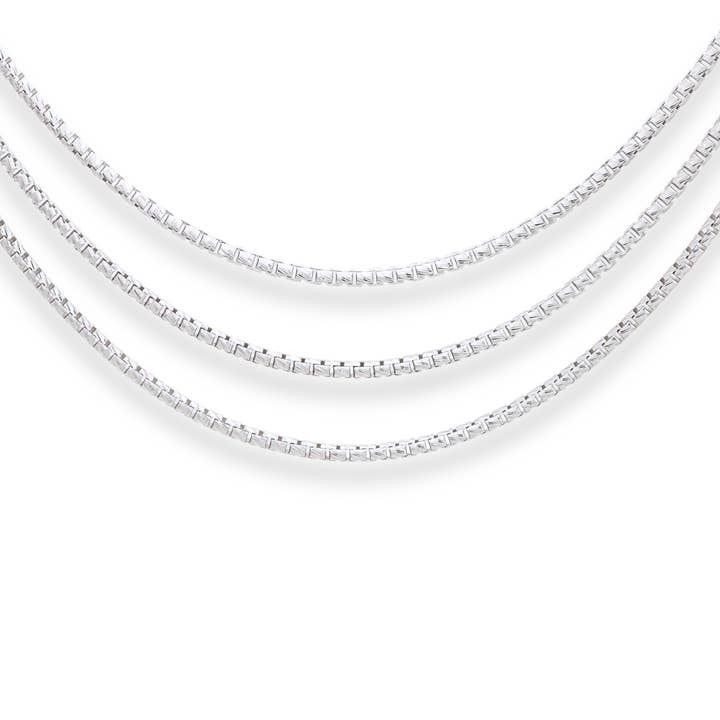 925 Solid Silver Box Chain with Engraving Slash Design - 2mm for wholesale by NY Gold & Silver Trading Inc.