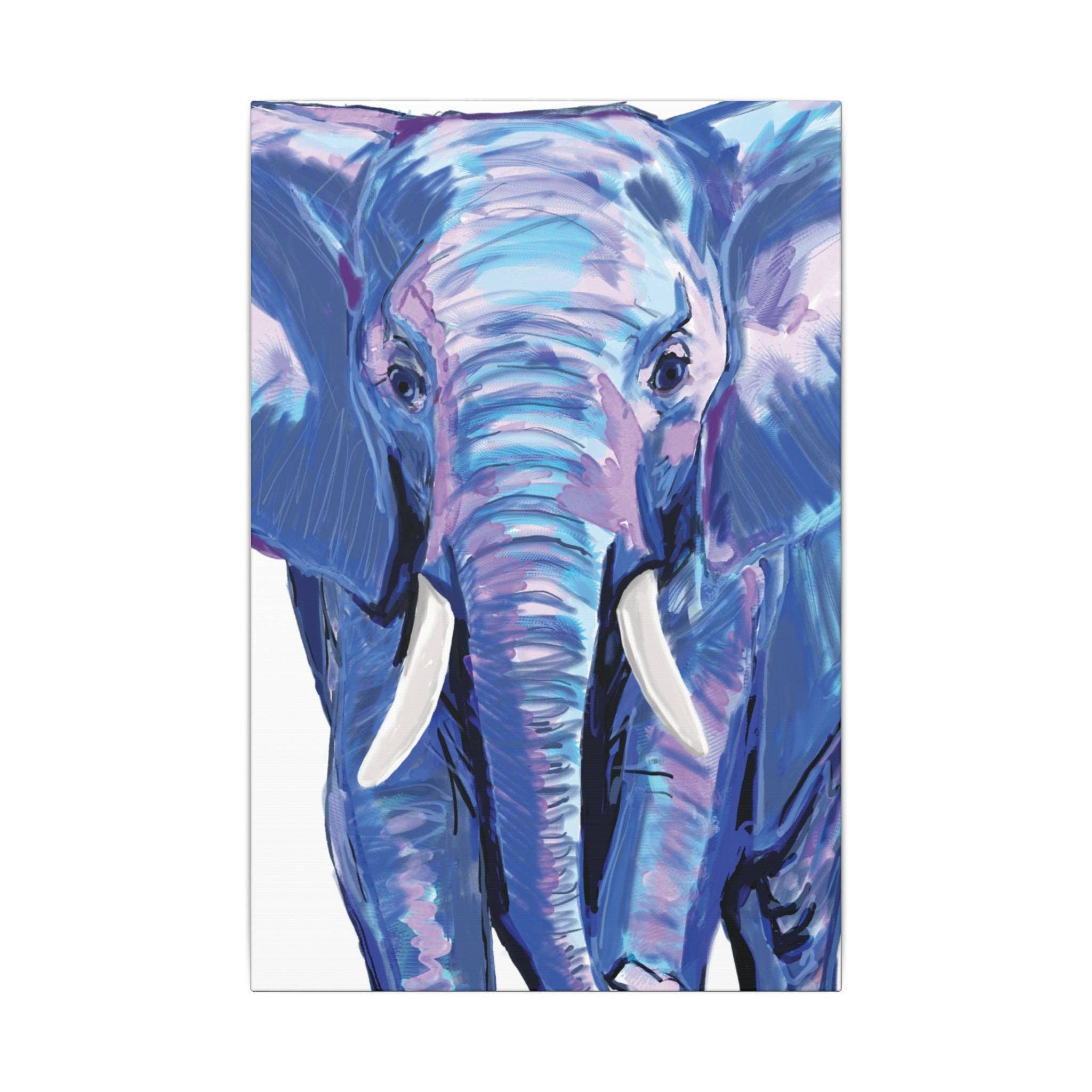 Blue Cava - Wholesale Art Print - Blue and Pink Elephant Canvas Art - Colorful Elephant Wall Décor1