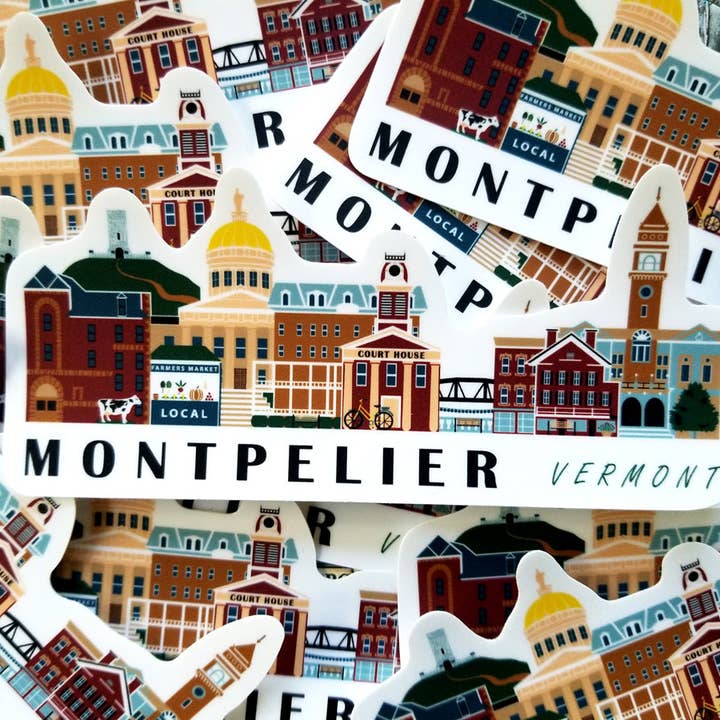 Soijen Illustrations - Wholesale Sticker - Montpelier Vermont Cityscape Waterproof Sticker1