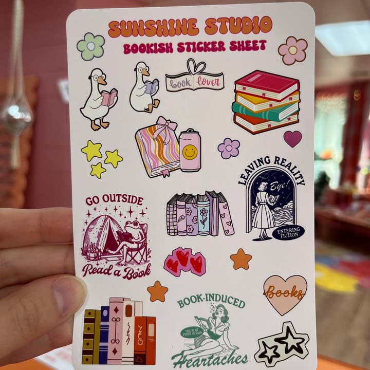 Bookish stickervel voor wholesale door Sunshine Studio