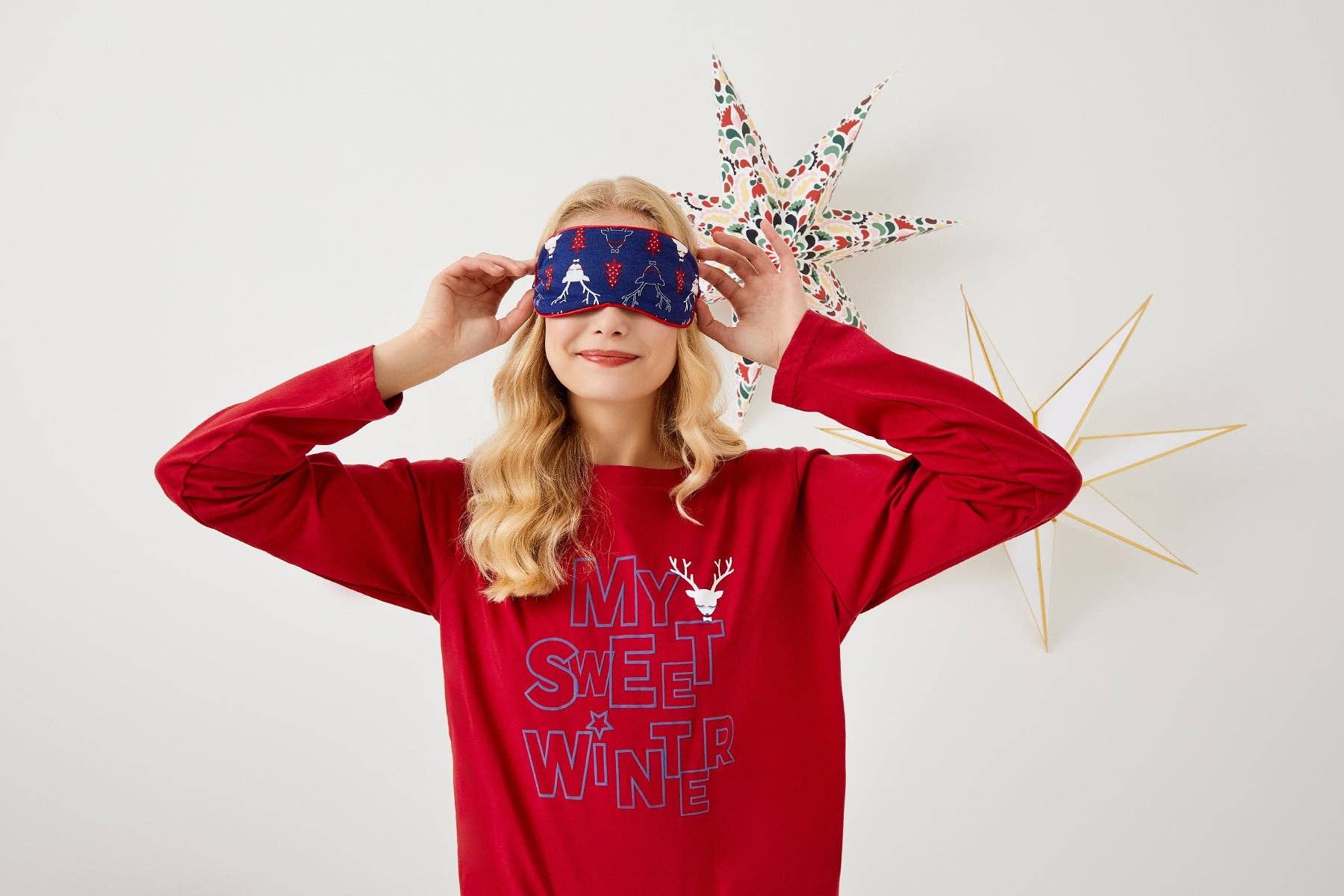 ENNA MODA – wholesale Sleepwear set – Women's – CHRISTMAS PATTERN DESIGN 100% COTTON O-NECK LONG PYJAMA SET1