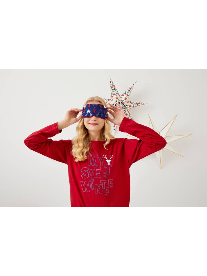 ENNA MODA – wholesale Sleepwear set – Women's – CHRISTMAS PATTERN DESIGN 100% COTTON O-NECK LONG PYJAMA SET1