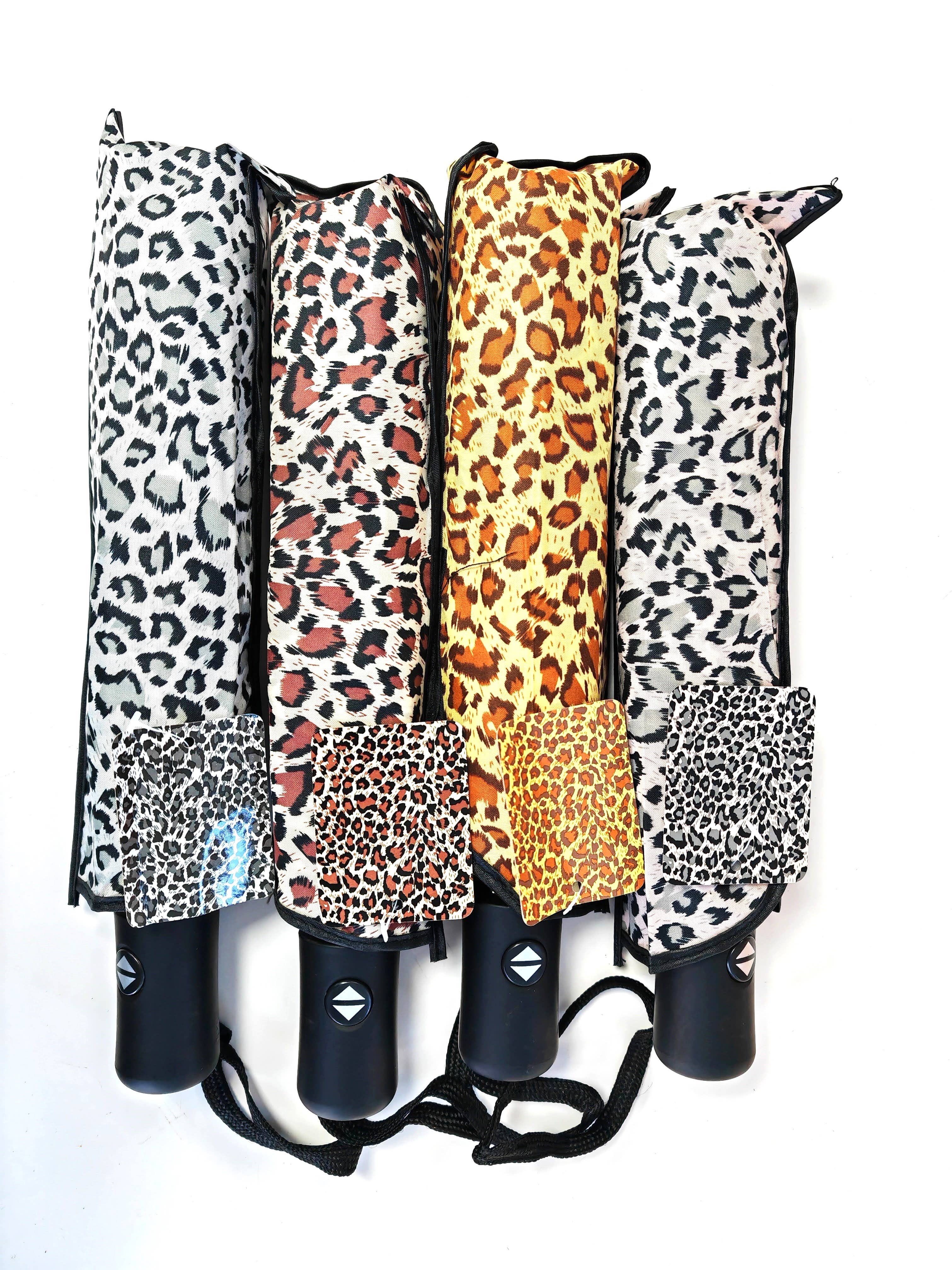 Superbia - Wholesale Umbrella - Women's - Lady Double Automatic Foldable Leopard Print Umbrella-55Q1087