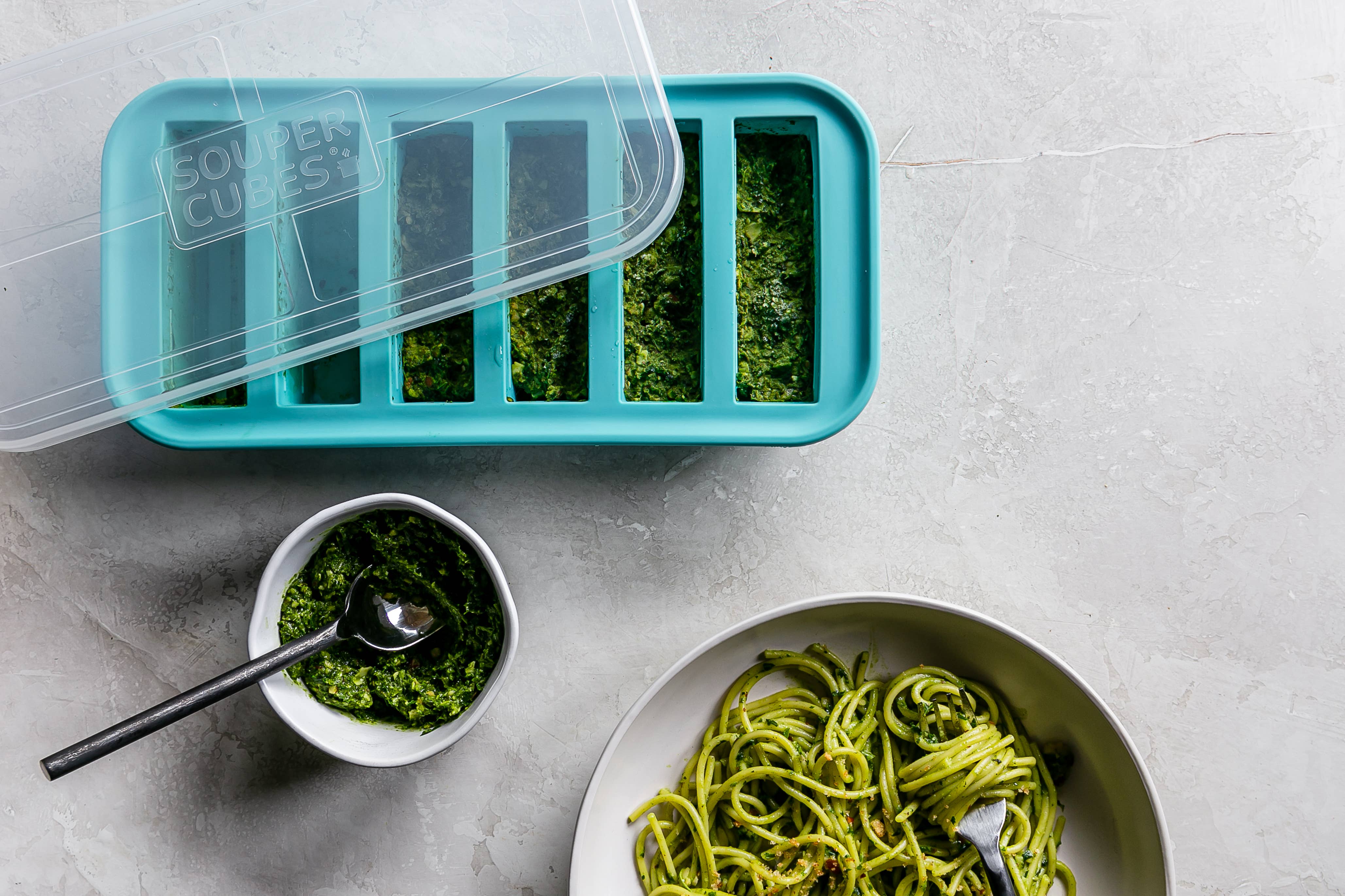 Souper Cubes - Vendita all'ingrosso Contenitori per alimenti - Vassoio di congelamento in silicone da 1/2 tazza3